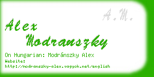 alex modranszky business card