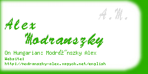 alex modranszky business card